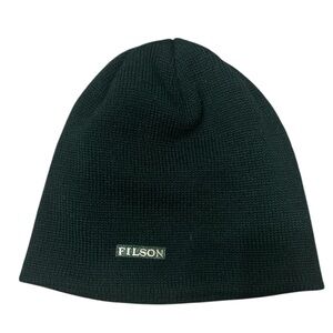 Vintage Filson USA Made Wool Knit Beanie Hat Dark Green One Size